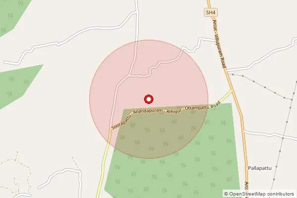 Map showing approximate area covered by Pincode 606904 — Allialamangalam Bo, Tiruvannamalai