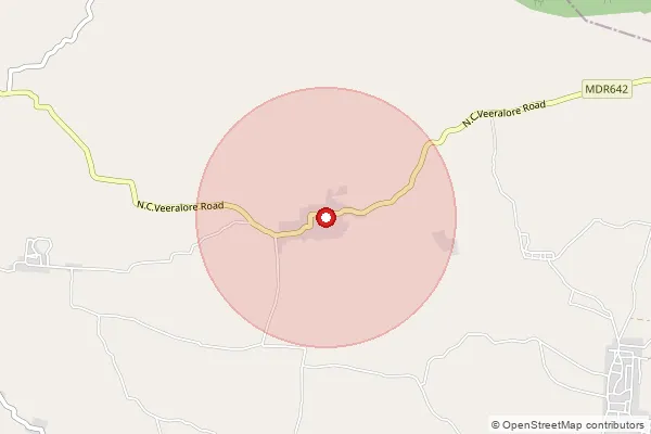 Map showing approximate area covered by Pincode 606906 — Siruvallur Bo, Tiruvannamalai
