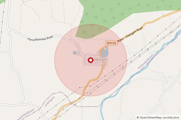 Map showing approximate area covered by Pincode 606908 — Thenmahadevamangalam Bo, Tiruvannamalai