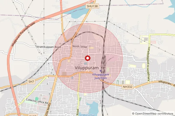 Map showing approximate area covered by Pincode 607201 — Eraiyur S.O (Villupuram), Kallakurichi