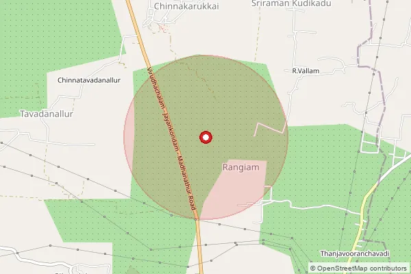 Map showing approximate area covered by Pincode 607204 — Parikkal B.O, Kallakurichi