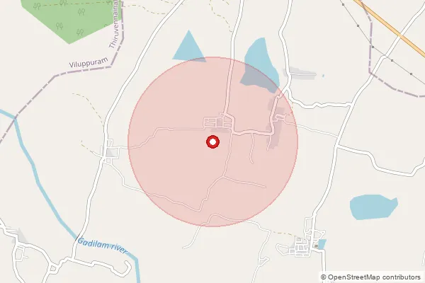 Map showing approximate area covered by Pincode 607209 — Saravanapakkam B.O, Villupuram