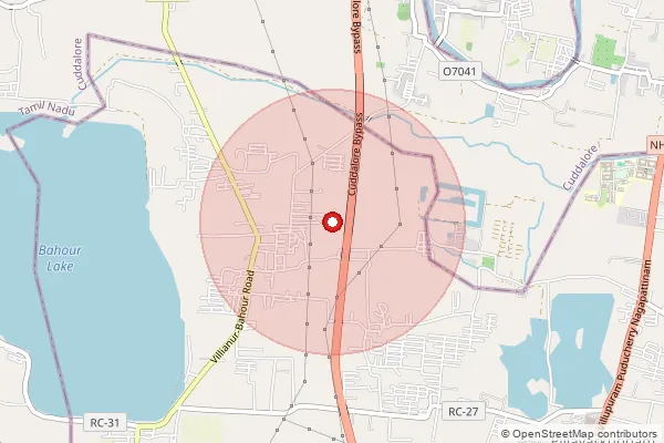 Map showing approximate area covered by Pincode 607402 — Seliyamedu Bo, Pondicherry