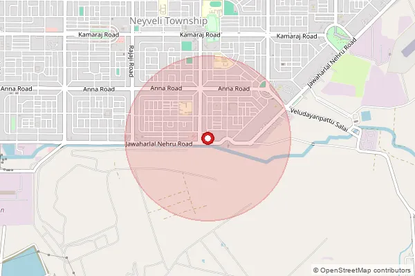 Map showing approximate area covered by Pincode 607803 — Block 26 Neyveli S.O, Cuddalore