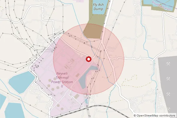 Map showing approximate area covered by Pincode 607807 — Neyveli Ii Thermal Station S.O, Cuddalore