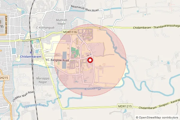 Map showing approximate area covered by Pincode 608002 — Sivapuri B.O, Cuddalore
