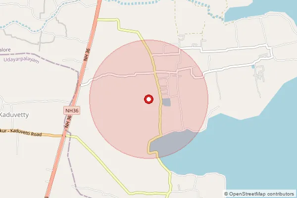 Map showing approximate area covered by Pincode 608301 — Arantangi B.O, Cuddalore
