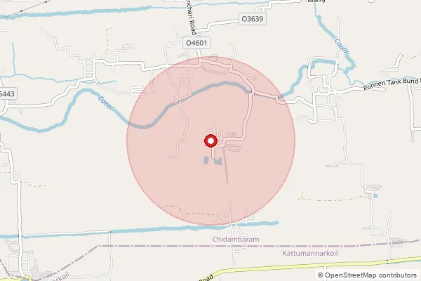 Map showing approximate area covered by Pincode 608305 — T.Nedunjeri S.O, Cuddalore