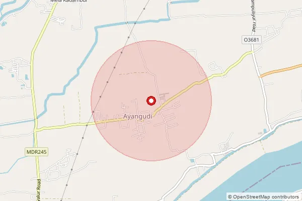 Map showing approximate area covered by Pincode 608306 — Ayangudi S.O, Cuddalore