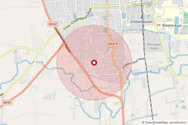 Map showing approximate area covered by Pincode 608401 — Athipatu B.O, Cuddalore