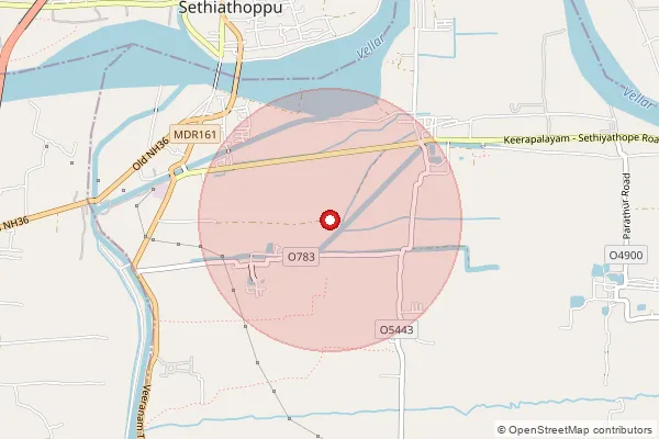 Map showing approximate area covered by Pincode 608702 — Agara Alambadi B.O, Cuddalore