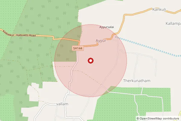Map showing approximate area covered by Pincode 608901 — Kavarapalayam So, Ariyalur