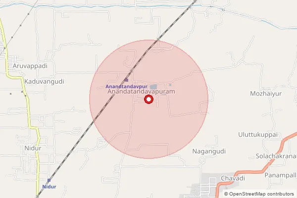 Map showing approximate area covered by Pincode 609103 — Anandatandavapuram S.O, Mayiladuthurai