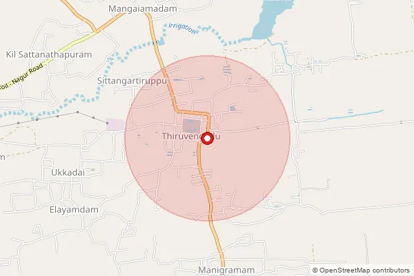 Map showing approximate area covered by Pincode 609114 — Radhanallur (Tvg) B.O, Mayiladuthurai