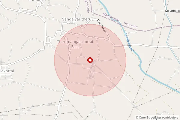 Map showing approximate area covered by Pincode 609116 — Nemmeli(Srk) B.O, Mayiladuthurai