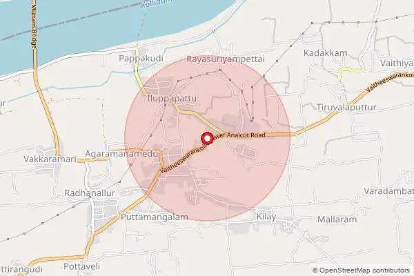 Map showing approximate area covered by Pincode 609202 — Kiloy B.O, Mayiladuthurai