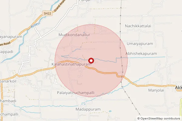 Map showing approximate area covered by Pincode 609309 — Memathur B.O, Mayiladuthurai