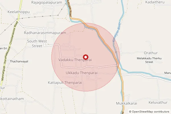 Map showing approximate area covered by Pincode 609605 — Karaikoilpathu B.O, Karaikal