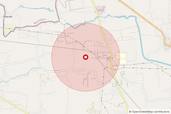 Map showing approximate area covered by Pincode 609607 — Vizhithiyur B.O, Karaikal