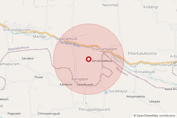 Map showing approximate area covered by Pincode 609811 — Namasivayapuram B.O, Mayiladuthurai