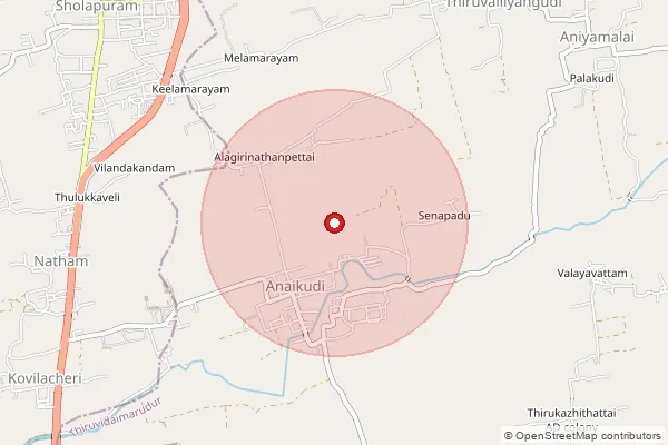 Map showing approximate area covered by Pincode 612105 — Tiruvisalur B.O, Thanjavur