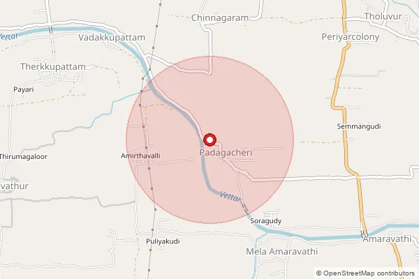 Map showing approximate area covered by Pincode 612804 — Adichamangalam B.O, Thiruvarur