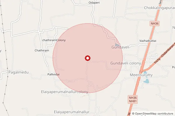 Map showing approximate area covered by Pincode 612906 — Melanikuzhi So, Kozhikode
