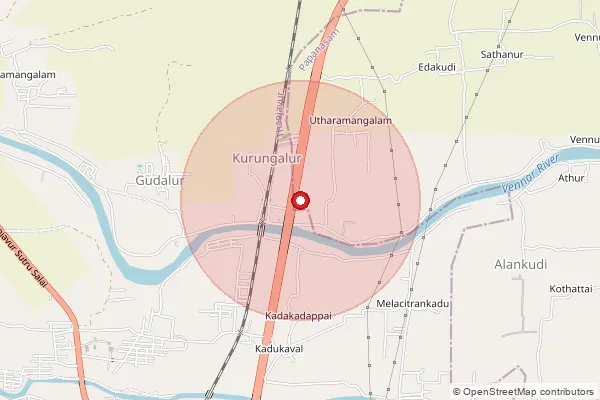 Map showing approximate area covered by Pincode 613003 — Annappanpettai B.O, Thanjavur