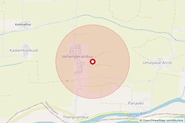 Map showing approximate area covered by Pincode 613101 — Allur B.O, Thanjavur