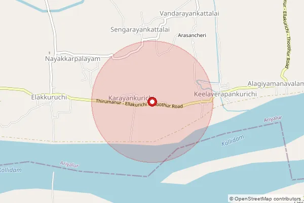 Map showing approximate area covered by Pincode 613103 — Thiruvalampozhil B.O, Thanjavur