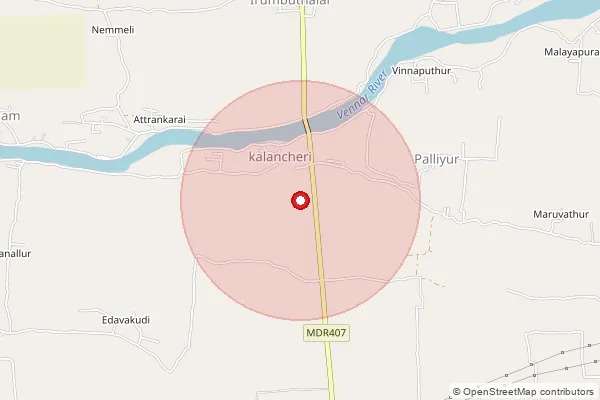Map showing approximate area covered by Pincode 613504 — Arsuthipattu B.O, Thanjavur