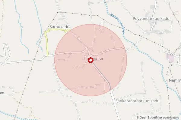 Map showing approximate area covered by Pincode 614626 — Ambalapattu North B.O, Thanjavur