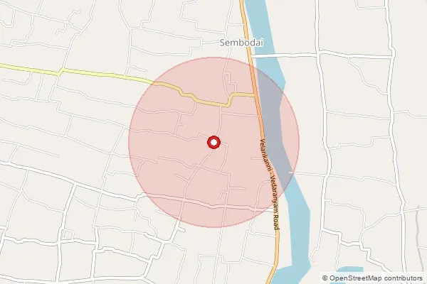 Map showing approximate area covered by Pincode 614809 — Arkattuthurai B.O, Nagapattinam