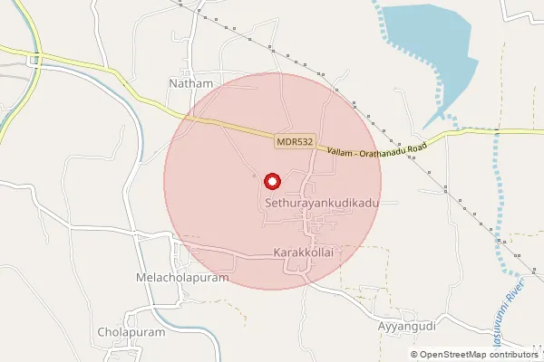 Map showing approximate area covered by Pincode 614902 — Cholapuram B.O, Thanjavur