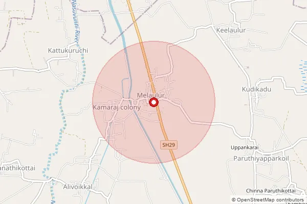 Map showing approximate area covered by Pincode 614904 — Sydambalpuram B.O, Thanjavur