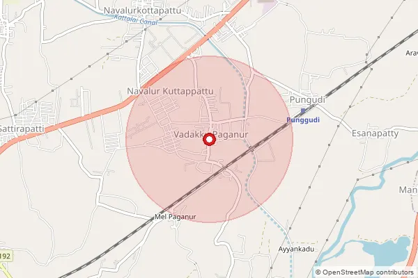 Map showing approximate area covered by Pincode 620009 — Dheeran Nagar So, Tiruchirappalli