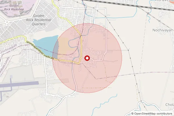 Map showing approximate area covered by Pincode 620011 — Kilakurichi Bo, Tiruchirappalli