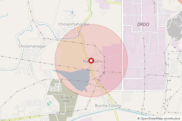 Map showing approximate area covered by Pincode 620016 — Navalpattu Bo, Tiruchirappalli