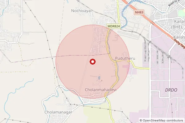 Map showing approximate area covered by Pincode 620022 — Thuvakudimalai So, Tiruchirappalli