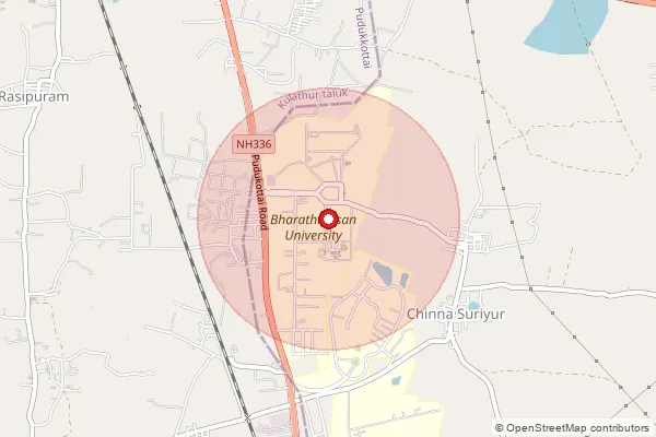 Map showing approximate area covered by Pincode 620024 — Bharathidasan University So, Tiruchirappalli