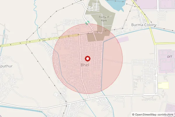 Map showing approximate area covered by Pincode 620026 — Annanagar So, Tiruchirappalli