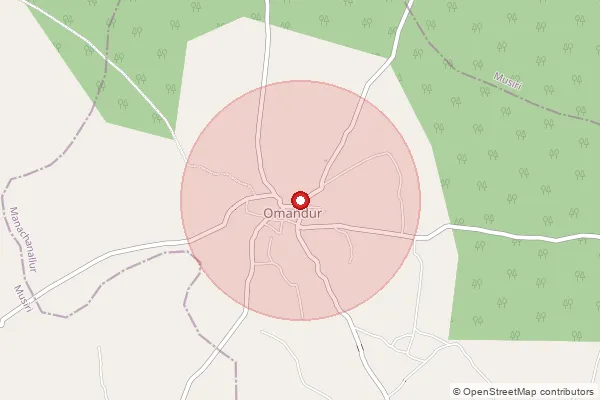 Map showing approximate area covered by Pincode 621006 — Mambarai B.O, Tiruchirappalli