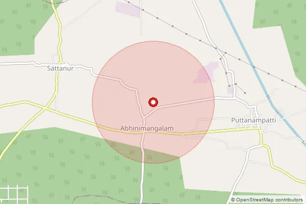 Map showing approximate area covered by Pincode 621007 — Edumalai B.O, Tiruchirappalli