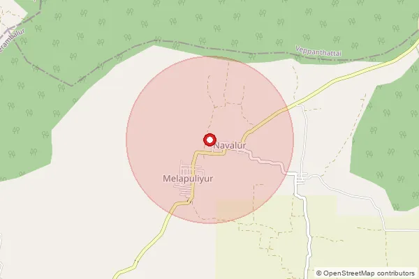 Map showing approximate area covered by Pincode 621101 — Puduattur B.O, Perambalur