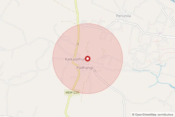 Map showing approximate area covered by Pincode 621119 — Kaikalathur S.O, Perambalur