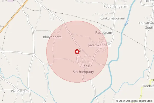 Map showing approximate area covered by Pincode 621205 — Mangalam B.O, Tiruchirappalli
