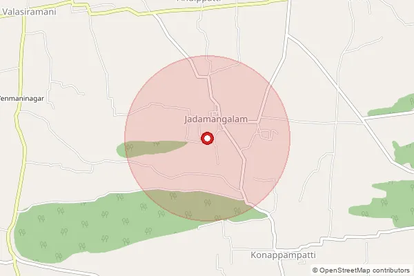 Map showing approximate area covered by Pincode 621214 — Arachi B.O, Tiruchirappalli