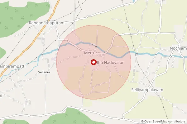Map showing approximate area covered by Pincode 621220 — Kavulpalayam B.O, Perambalur