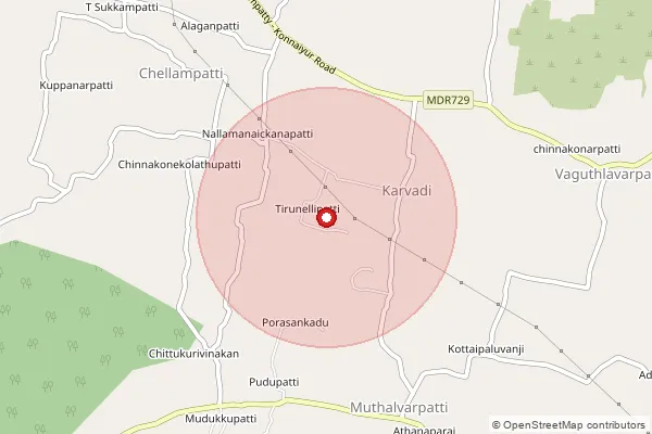 Map showing approximate area covered by Pincode 621310 — Alagagoundanpatti B.O, Tiruchirappalli