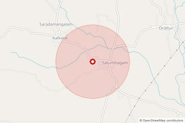 Map showing approximate area covered by Pincode 621652 — Kallakudi North So, Tiruchirappalli